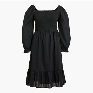 J. Crew Black Textured Long Sleeve Dress